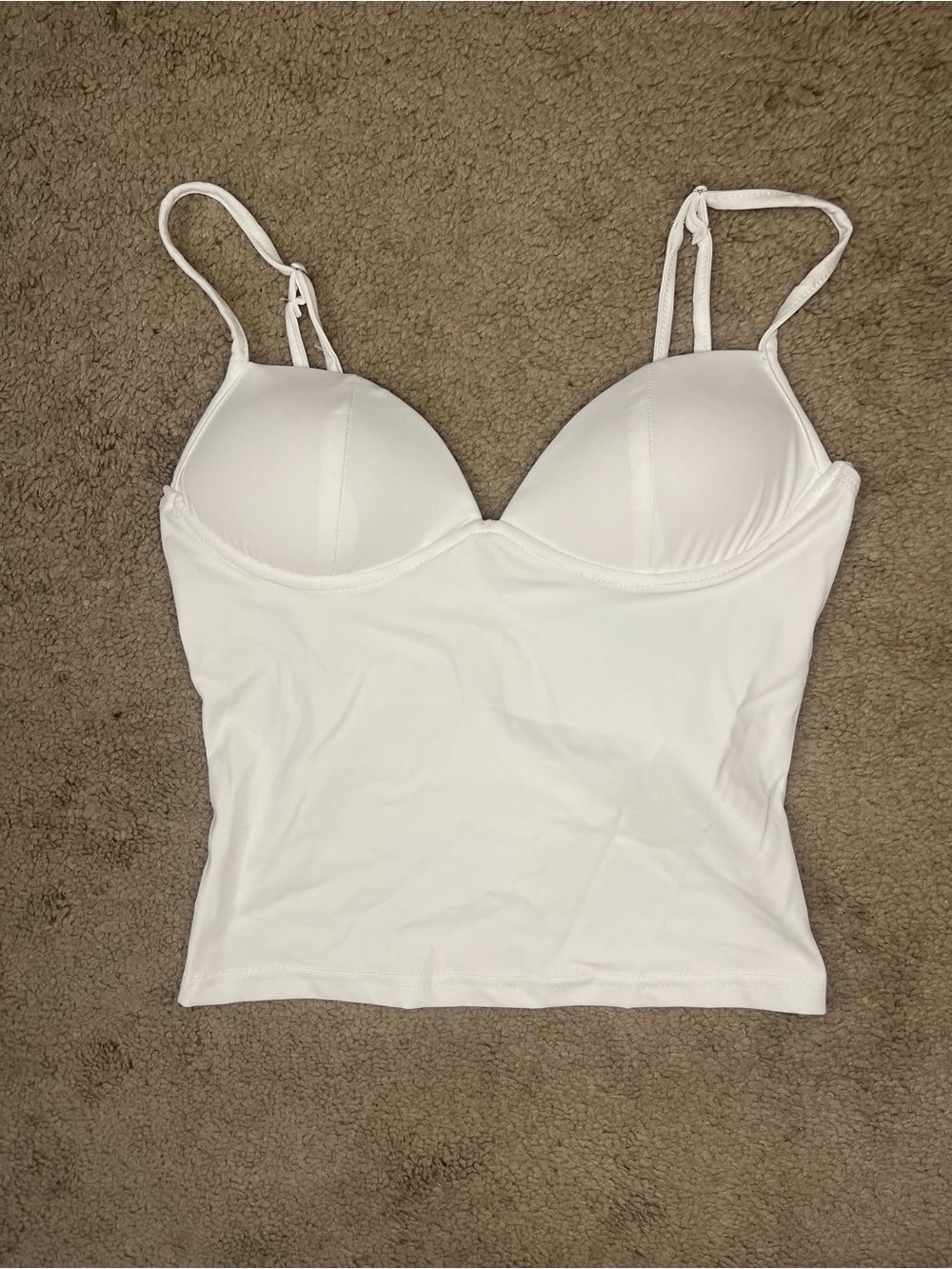Missguided White Padded Tank Top with Built-In Cups